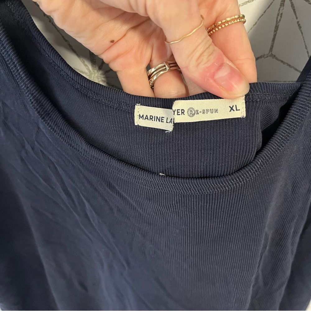 Marine Layer Navy Ribbed Crop Tank - Picture 3 of 5